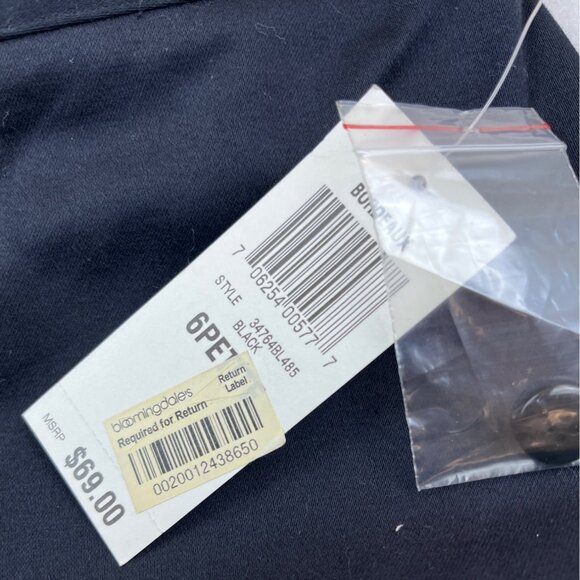 Inc Women’s Stretch Petite Black Flared Pants W/ Floral Embroidery Size 6P - New - Picture 7 of 8